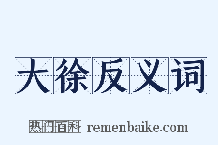 大徐反义词是什么意思的图片